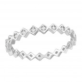 Inel eternity din argint model geometric cu zirconii DiAmanti DIA36869